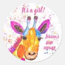 Cuate Giraffe Watercolor Safari Jungla Baby Shower