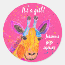 Cuate Giraffe Watercolor Safari Jungla Baby Shower