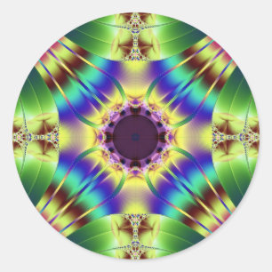 Pegatina Redonda cuatro direcciones