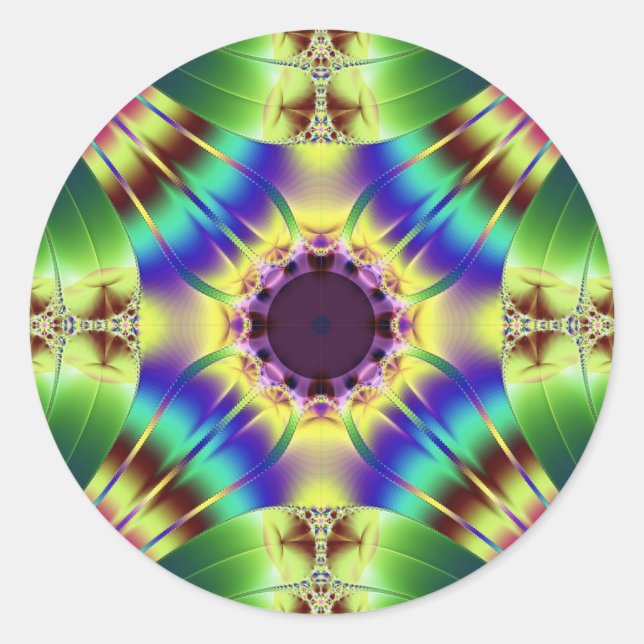 Pegatina Redonda cuatro direcciones (Anverso)