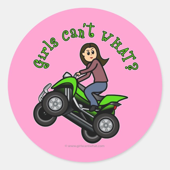 Pegatina Redonda Cuatro Ruedas Ligeras (Anverso)