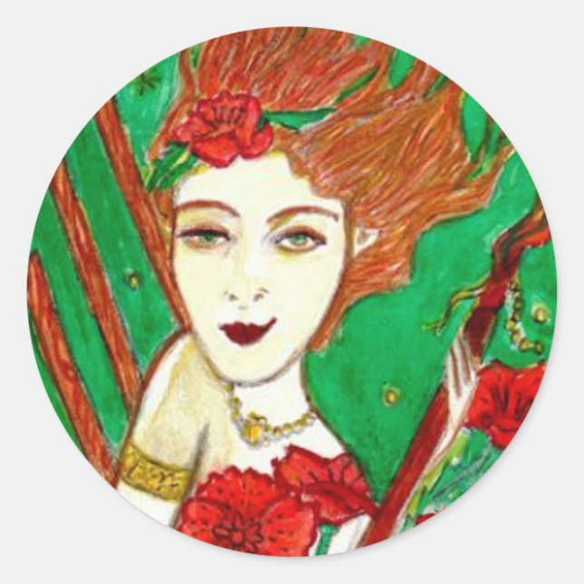 Pegatina Redonda Cuatro varas (Anverso)