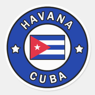 Pegatina Redonda Cuba de La Habana