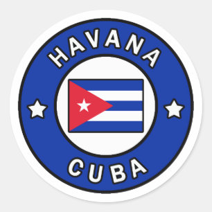 Pegatina Redonda Cuba de La Habana