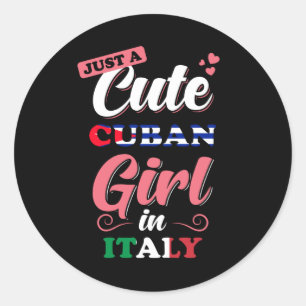 Pegatina Redonda Cuba Italia dice