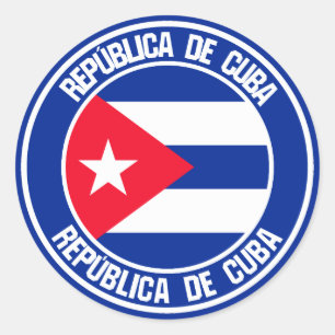 Pegatina Redonda Cuba redonda Emblema
