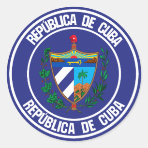 Pegatina Redonda Cuba redonda Emblema
