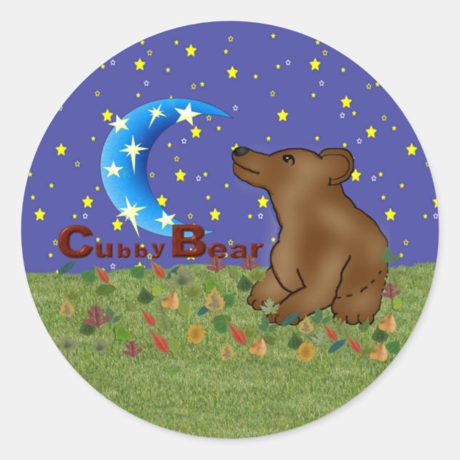 Pegatina Redonda Cubby Bear (Anverso)