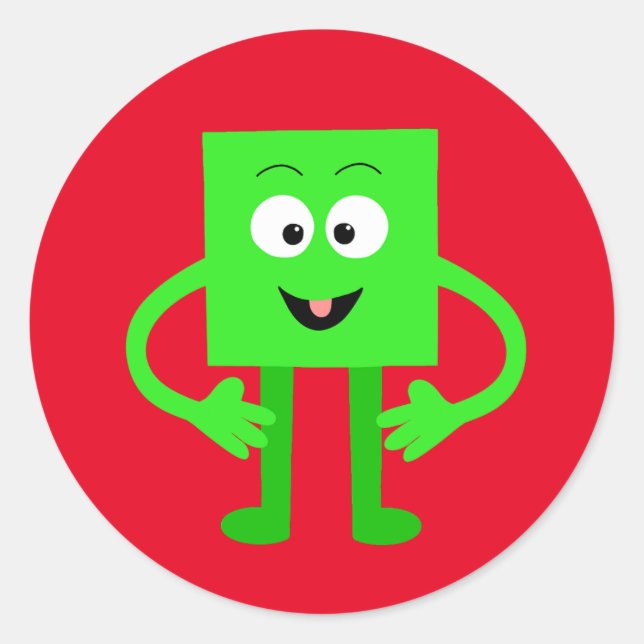 Pegatina Redonda Cubie Cubester (Anverso)