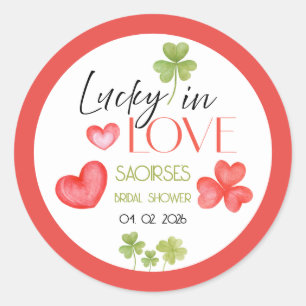Pegatina Redonda Cubierta de Lucky in Love hojas y corazones: Desay