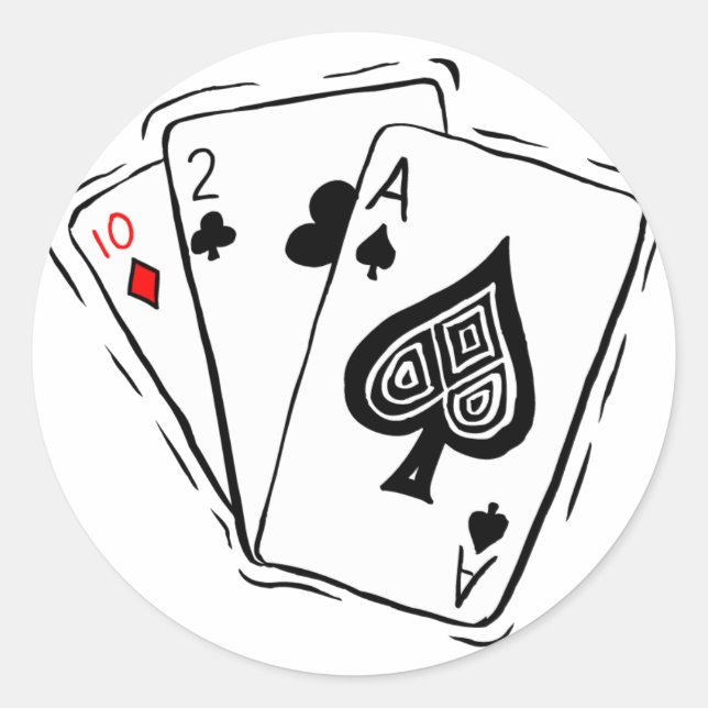 Pegatina Redonda Cubierta para tarjetas de Las Vegas (Anverso)