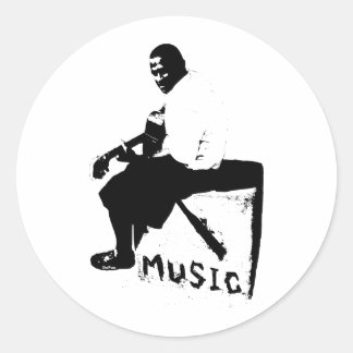Pegatina Redonda Cubo de la música
