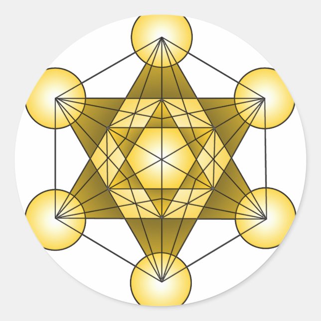 Pegatina Redonda Cubo de Metatron (Anverso)