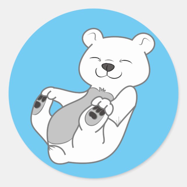 Pegatina Redonda Cubo de oso polar (Anverso)