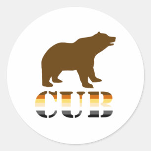 PEGATINA REDONDA CUBO DEL OSO