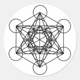 Pegatina Redonda Cubo Metatron