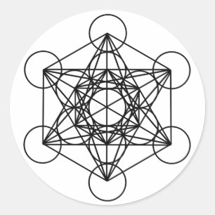 Pegatina Redonda Cubo Metatron