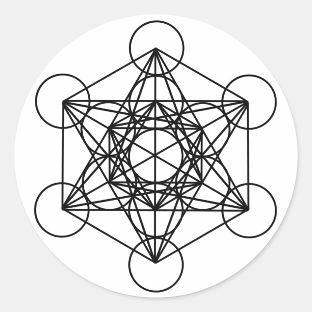Pegatina Redonda Cubo Metatron (Anverso)
