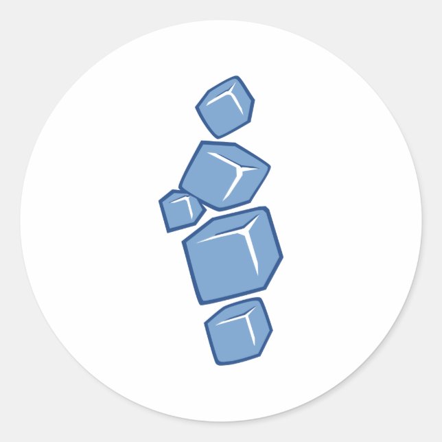 Pegatina Redonda Cubos de hielo (Anverso)
