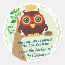 Cuchara de madera de búho de la cocina del pegatin