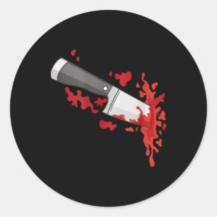 Pegatina Redonda Cuchillo En El Ck Halloween Asesinato Costume