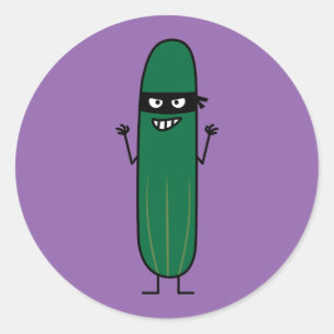 Pegatina Redonda Cucumber Bandito Ninja Masked Sneaky Bandit