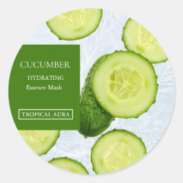 Pegatina Redonda Cucumber Facial Mask Label