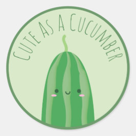 Pegatina Redonda Cucumber Funny Cutecumber