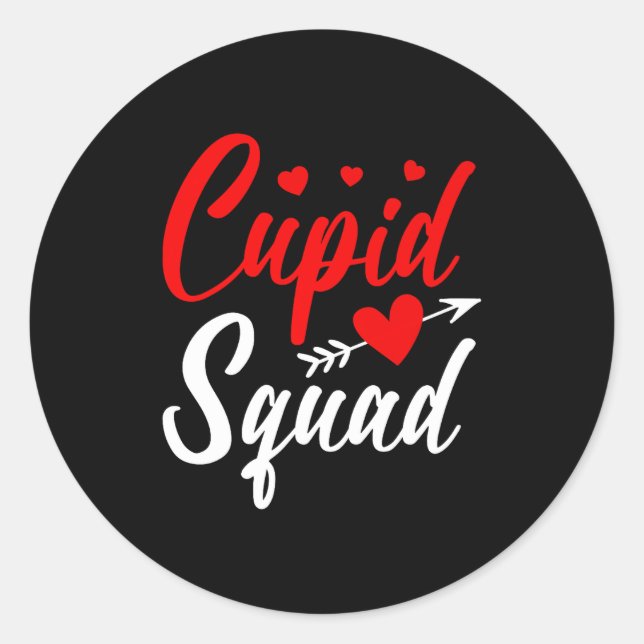 Pegatina Redonda Cud Squad Cute Valentine's Couples New Husband Wif (Anverso)