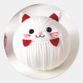 Pegatina Redonda Cuddle Me Up Cozy Cat Portrait