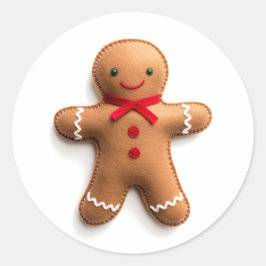 Pegatina Redonda Cudiosamente Gingerbread Cheer