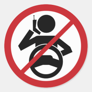 Pegatina Redonda Cuelgue para arriba y conduzca