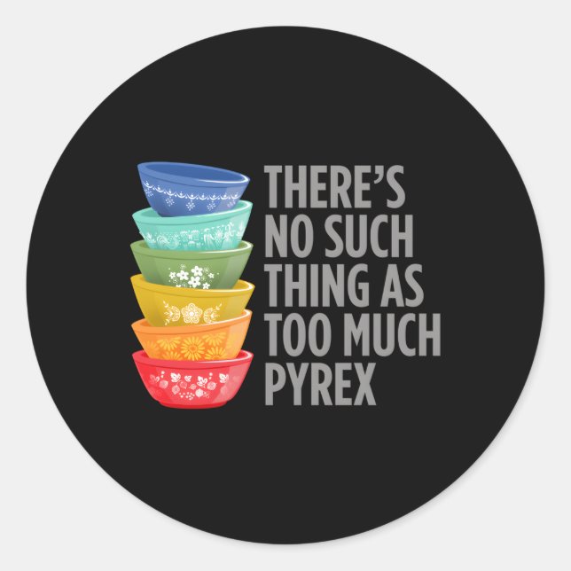 Pegatina Redonda Cuencos mezcladores de cocina de coleccionista Pyr (Anverso)