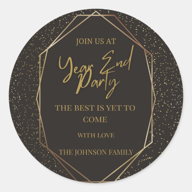 Pegatina Redonda Cuenta regresiva para 2025: ¡Celebrar el Año Nuevo (Anverso)