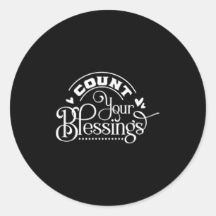 Pegatina Redonda Cuente sus bendiciones, Inspiradoras, motivacional