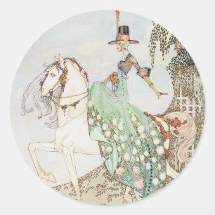 Pegatina Redonda Cuento de Hadas Antiguo, Princesa Minette, Kay Nie