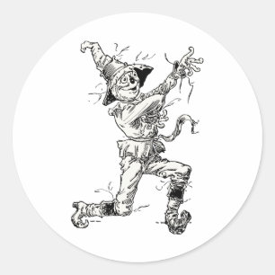 Pegatina Redonda Cuentos de Hadas del Mago de Oz Vintage, el Espant