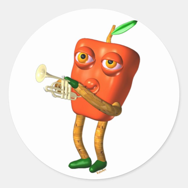 Pegatina Redonda Cuerno de Pepper de Valxart- (Anverso)