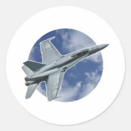 Pegatina Redonda Cuerno F/A-18C en una nube circular