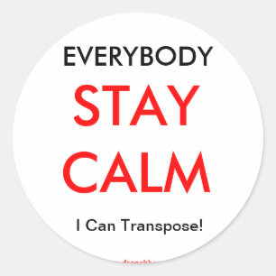 Pegatina Redonda Cuerno francés que puedo transponer