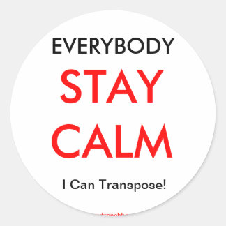 Pegatina Redonda Cuerno francés que puedo transponer