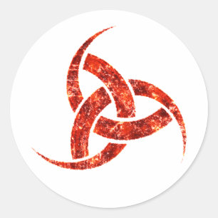 Pegatina Redonda Cuerno triple de Odin