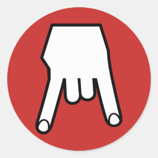 Pegatina Redonda cuernos abajo