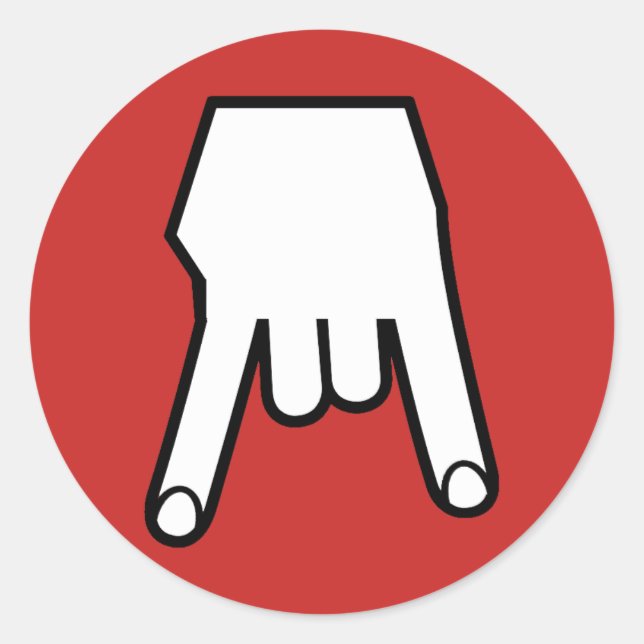 Pegatina Redonda cuernos abajo (Anverso)