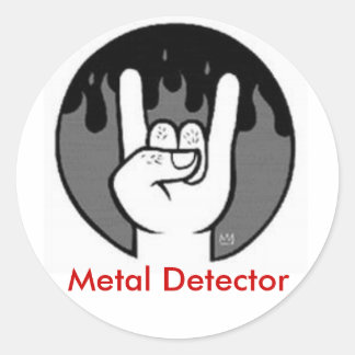 Pegatina Redonda cuernos del diablo, Detector Metalizado