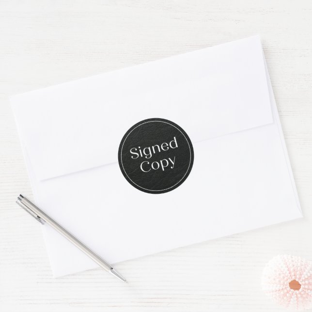 Pegatina Redonda Cuero artificial | Copia simple de cómic de novela (Sobre)