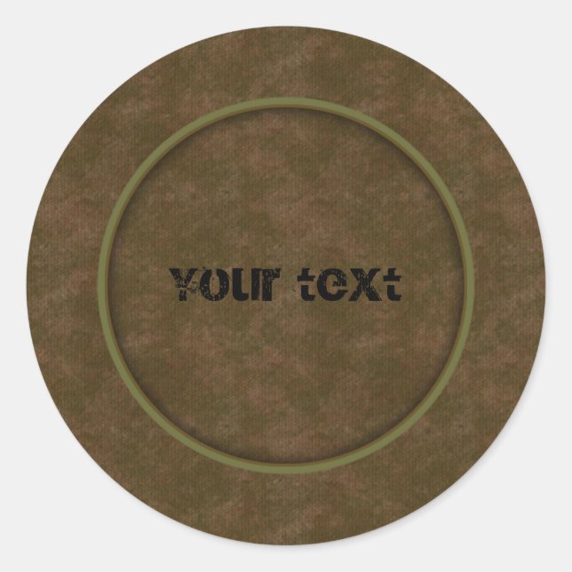 Pegatina Redonda Cuero marrón (Anverso)