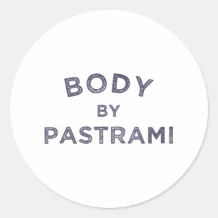Pegatina Redonda Cuerpo De Pastrami Jewish Deli Bbq Fiesta Brisket