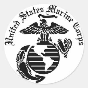 Pegatina Redonda Cuerpo del Marines del USMC Estados Unidos