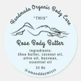 Pegatina Redonda Cuerpo Mantequilla Balm Cuidado Paquetes Blue Past